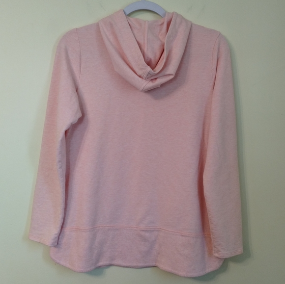 J Jill Soft Coral Dust Heather Pure Jill Harmony Rib-Trimmed Hoodie Women Size S - Picture 16 of 16